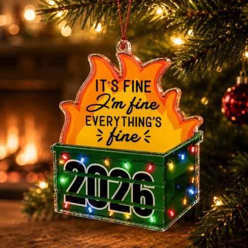 Funny Dumpster Fire Ornament 2026