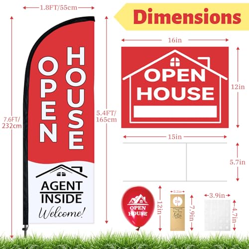 88 Pcs Open House Signs for Real Estate Agent Supplies (88 Count)
