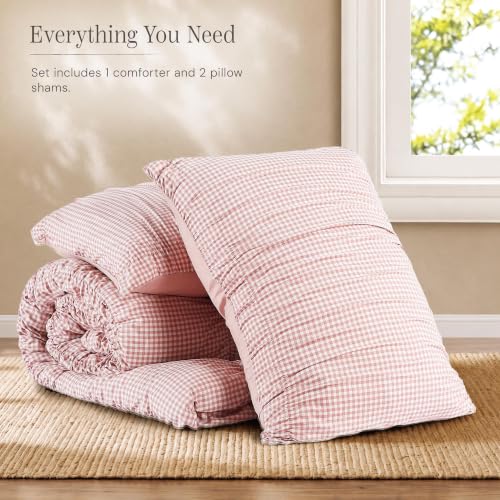 Pink Gingham Full Size Comforter Sets