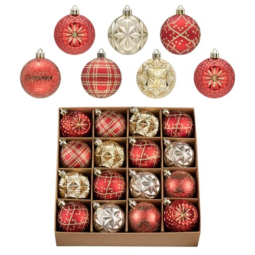 16ct Christmas Tree Decorations Ball Ornaments 2.36 Inches (16 Count)