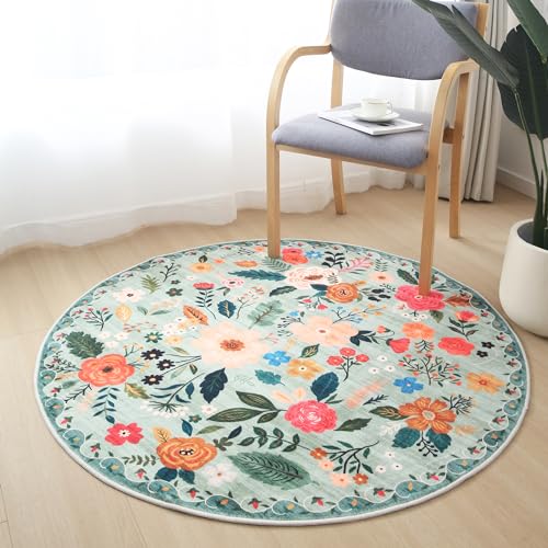 Round Area Rug 4ft Washable