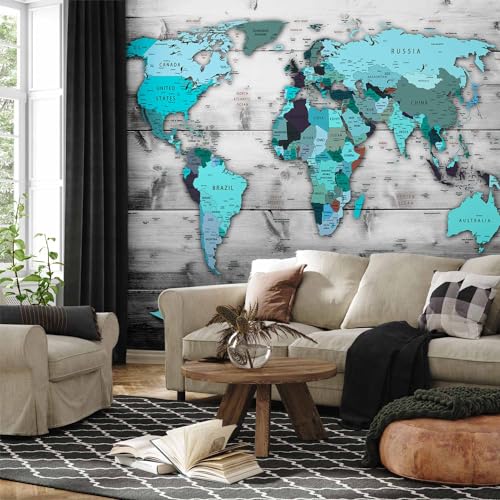 Premium Wall Mural World Map 118x83 in (6 Count)