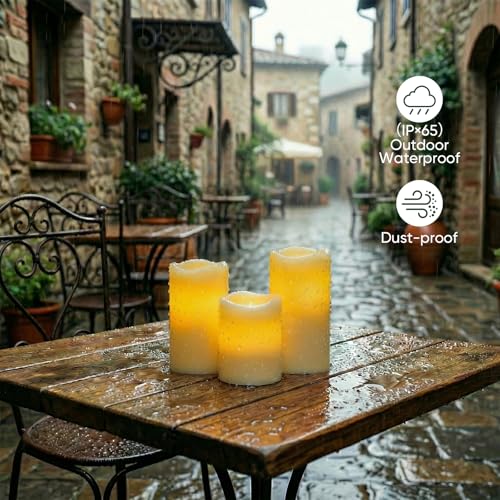 Outdoor Waterproof Flameless Candles with Timer (3 Count)
