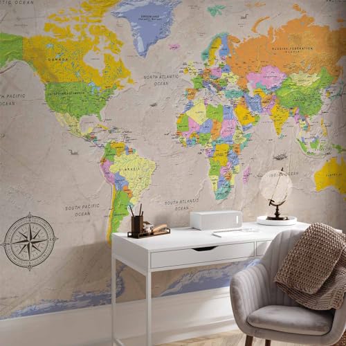 Wall Mural World Map 96x69 in (46.17 Sq Ft)