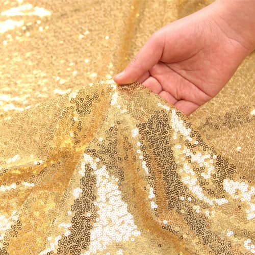 Sequin Tablecloth 60x120 Inch Gold for Wedding Party
