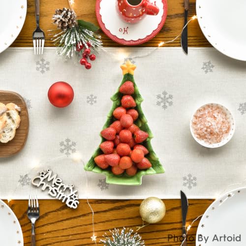 Beige Xmas Trees Table Runner Home Party Decor 13x72 Inch