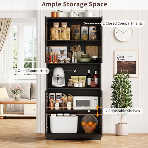 70" Kitchen Pantry Storage Cabinet