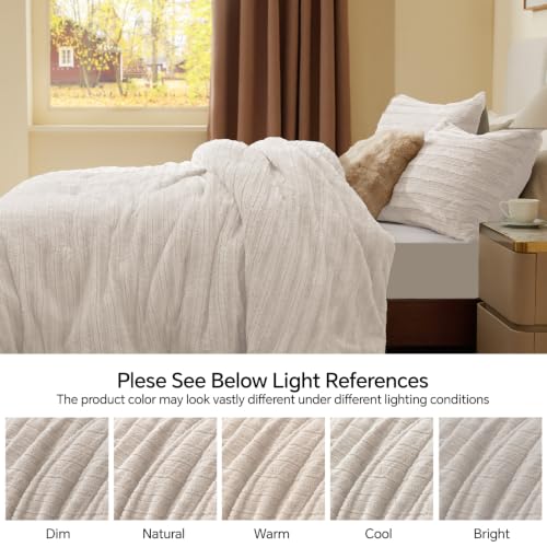 Faux Fur Queen Comforter Set