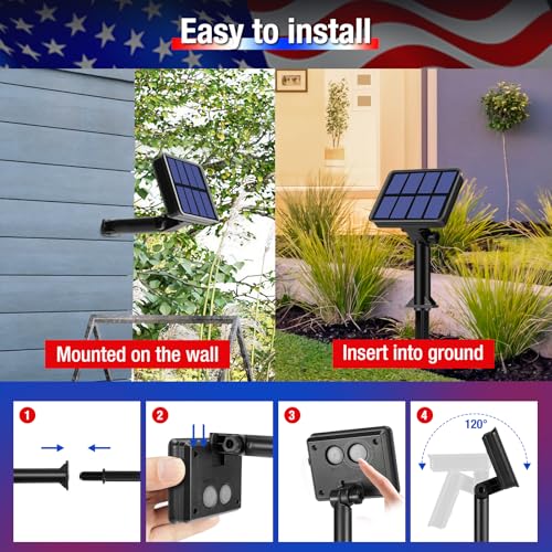 4 Pack Red White and Blue Solar Fairy Lights (4 Count)