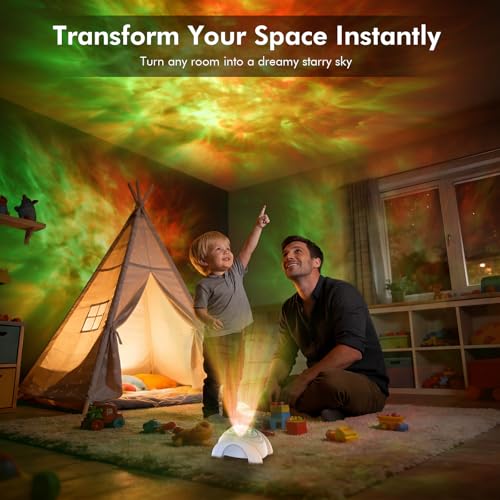 Dual Lens Galaxy Star Aurora Projector Night Light for Bedroom