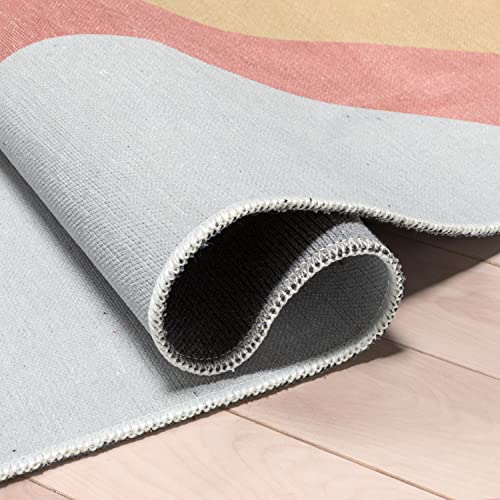 Kids Rugs Rainbow 5' x 7' Multi Color Modern Flat