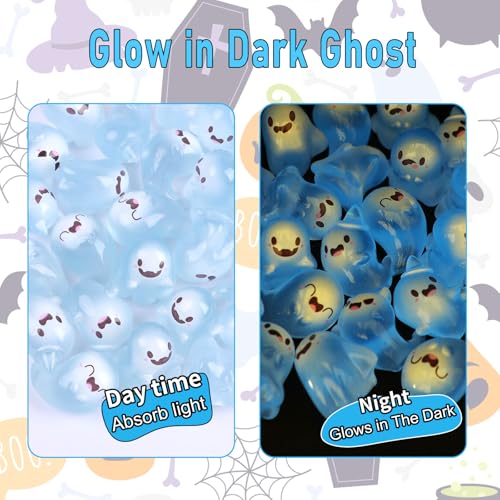 24PCS Mini Luminous Ghost Miniature Figurines (24 Count)