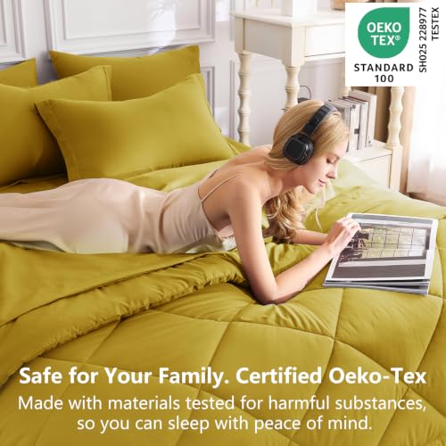 Queen Comforter Set Mustard Yellow