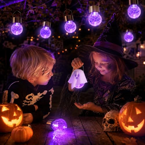 Halloween Solar Lights Outdoor Solar Hanging Lanterns Outside 12PC (12 Count)