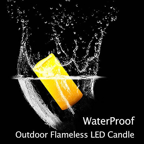 Waterproof Outdoor Battery Operated Flameless Candles with Remote Timer Plastic Flickering Fake Electric LED Pillars for Lantern Garden Wedding Christmas Decorations 3x6 Inches 3 PCS (3 Count)