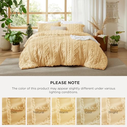 Tufted Boho Comforter Set Queen Size