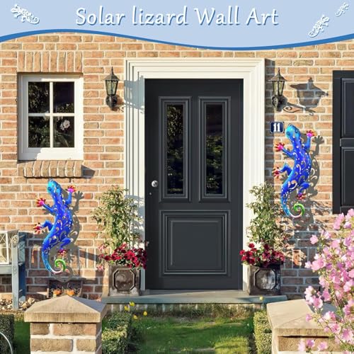 Solar LED Light Lizard Outside Wall Garden Decorations for Yard Pendant