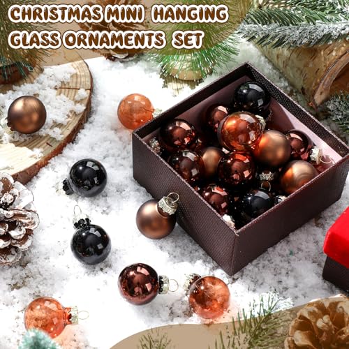32 Pcs 1'' Mini Glass Christmas Ornament