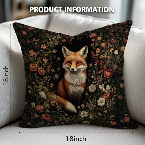 William Morris Abstract Vintage Floral Fox Design Velvet Throw Pillow Covers Home Decor