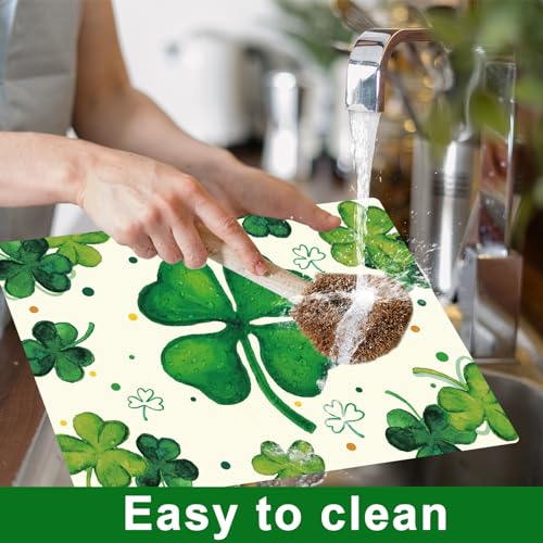 St. Patrick's Day Plastic Placemats Set of 6 Lucky Table mats 17×13×0.04in (6 Count)