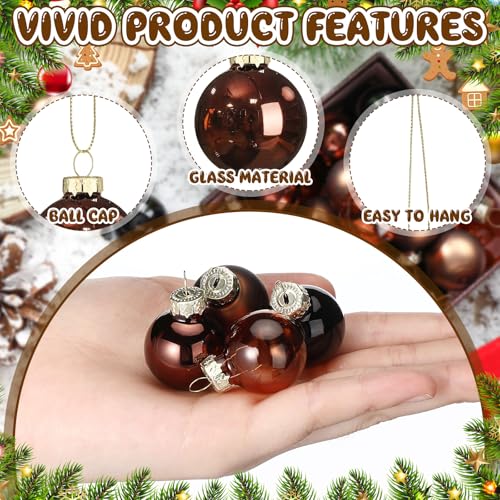 32 Pcs 1'' Mini Glass Christmas Ornament