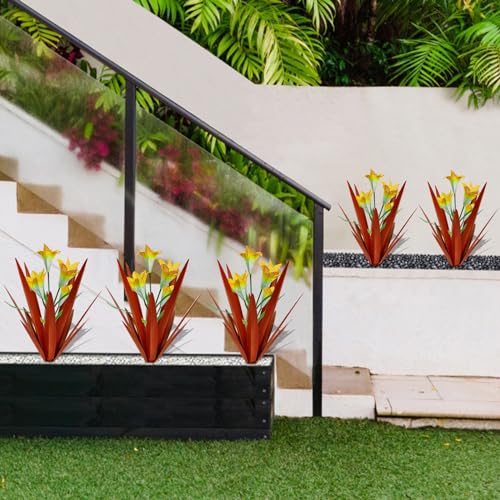 Metal Agave Plant Outdoor Decoration Lily Mexican Yard Art Garden Statue