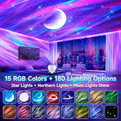 Galaxy Projector Northern Lights Projector with Bluetooth Speaker