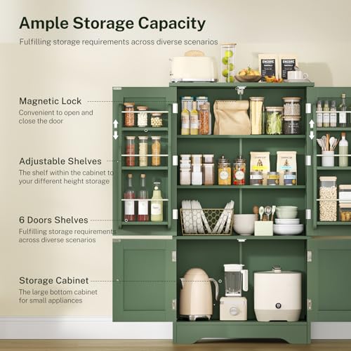 43”H Pantry Cabinet with 4 Doors