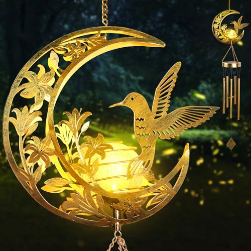 Moon & Hummingbird Wind Chimes