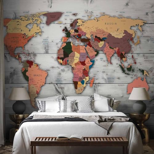 Wall Mural World Map 116x83 in (66.41 Sq Ft)