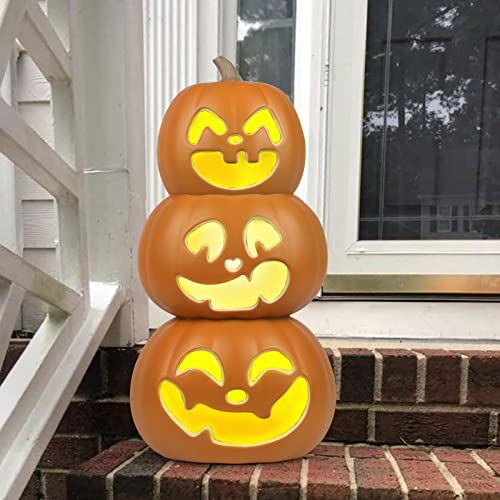 17" Halloween Pumpkin Lantern (17" 3-Tier Smile)