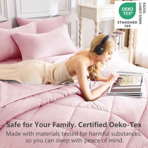 California King Size Comforter Set Pink