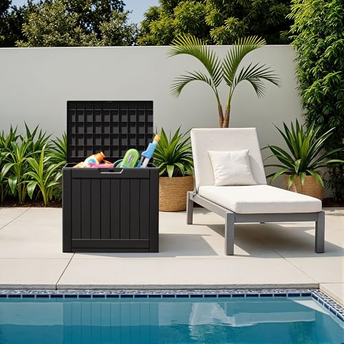 Resin Deck Box 40 Gallon Waterproof Outdoor Storage Box