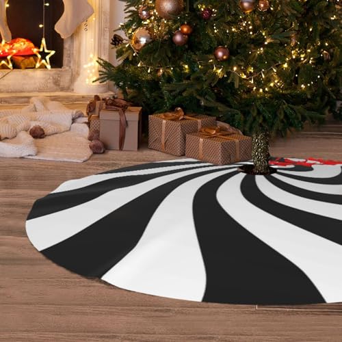 36" Black Sugar Swirl Candy Christmas Tree Skirt