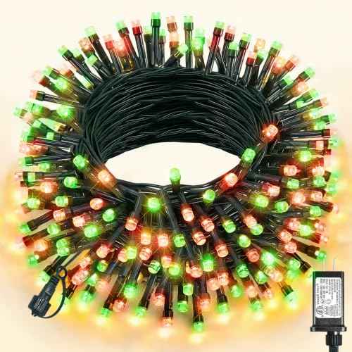 Red and Green 600 LED Christmas Lights Outdoor