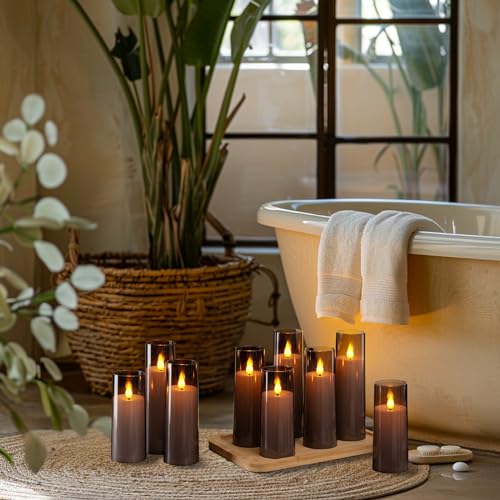 Grey Flameless Candles 9 Set (9 Count)