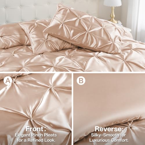 Satin King Size Comforter Set Champagne