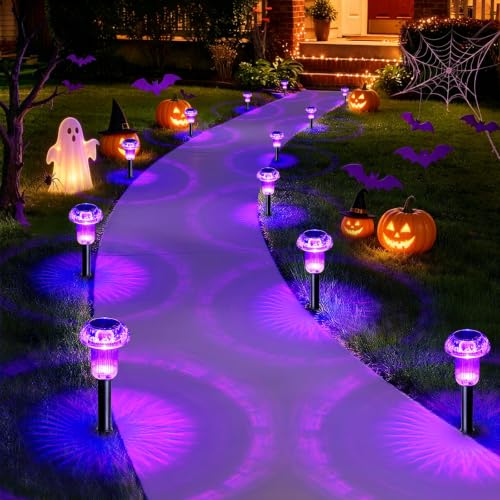 Solar Halloween Lights Outdoor Waterproof 8 Pack Halloween Decor (8 Count)