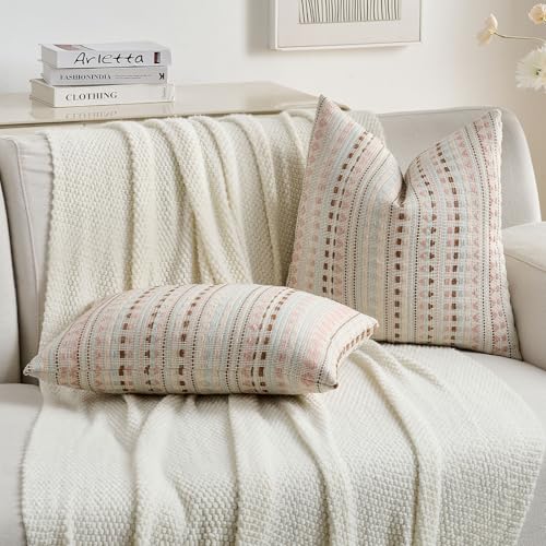 Pack of 2 Boho Throw Pillow Covers 24x24 Inch (2 Count)