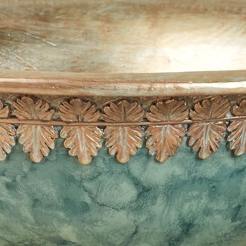 Cambria Aqua Marbled Traditional Centerpiece Pedestal Bowl Table Decoration Centerpiece Bowl Only