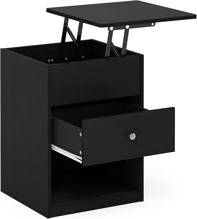 Furinno Jensen Lift Top Nightstand, Americano