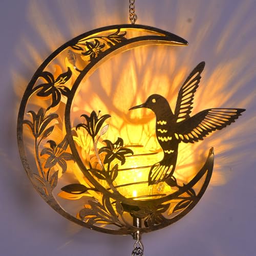 Moon Hummingbird Wind Chime Outdoor