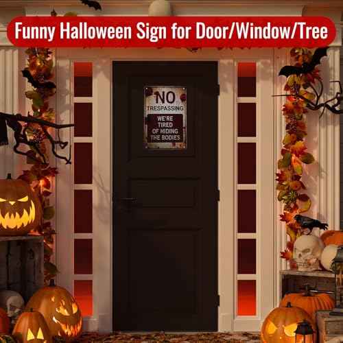 Halloween Decorations Metal Tin Sign for Outdoor Yard