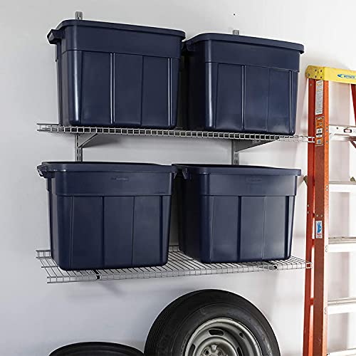 Roughneck Tote Durable 18 Gallon Stackable Plastic Storage Containers with Lids and Easy Carry Handles (6 Count)