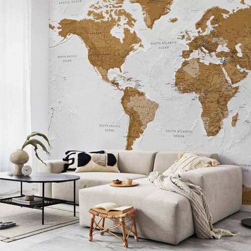 Wall Mural World Map 154x110 in (118.18 Sq Ft)