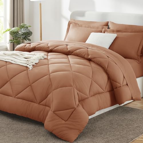 Queen Comforter Set with Sheets Pumpkin