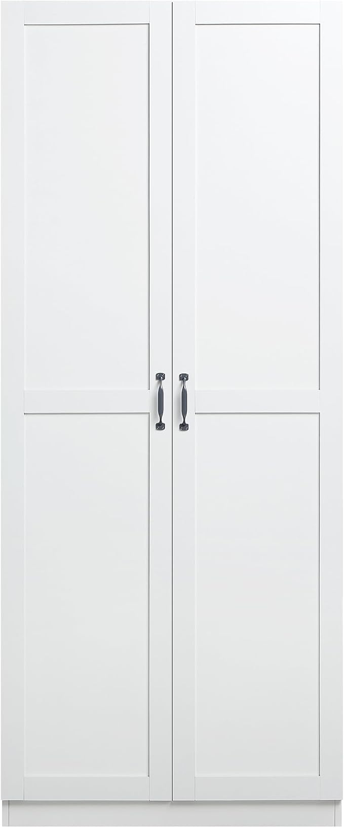Manhattan Comfort Cornelia Modern Tall Storage Cabinet with Doors and Adjustable Shelves 1.0 - Freestanding Pantry Organizer for Kitchen, Laundry Room, Garage, or Mudroom, Set of 1, White