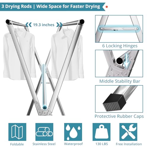79" Clothes Drying Rack