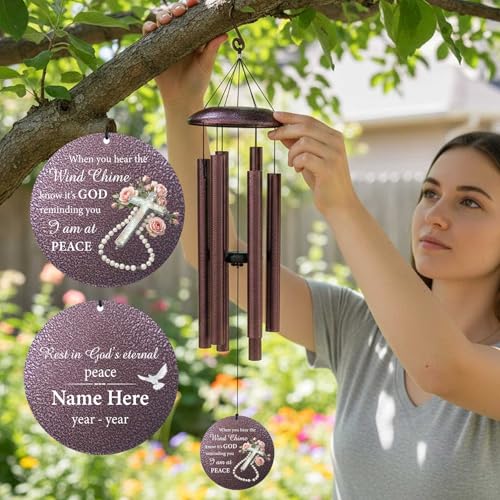Personalized Outside Wind Chimes for Loss Mother Father