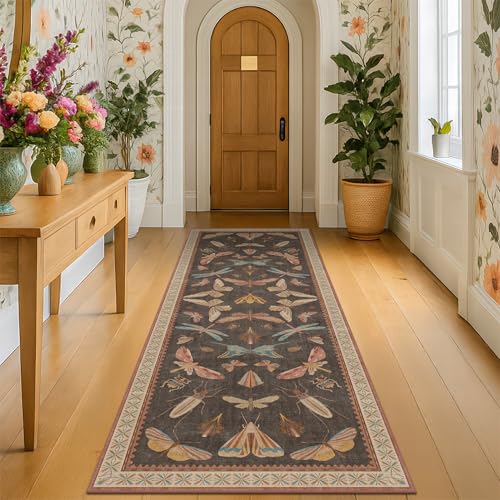 Brown Vintage Hallway Runner Rug 2x8 (16 Sq Ft)